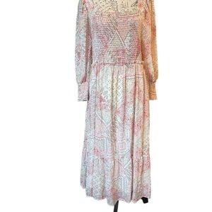 A Beautiful Soul ‘Arula’ Elegant Long Sleeve Patterned Dress